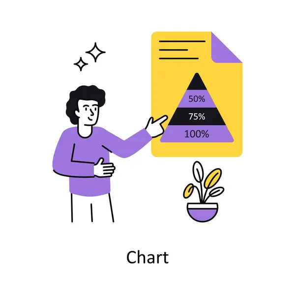 Çizelge Kavramsal vektör çizimi. Beyaz Arkaplanda izole edilmiş. 
