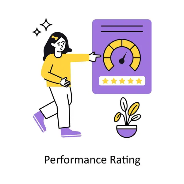 Performans Değerlendirme Konsepti vektör çizimi. Beyaz Arkaplanda izole edilmiş. 