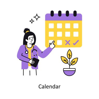 Takvim Kavram vektör çizimi. Beyaz Arkaplanda izole edilmiş. 