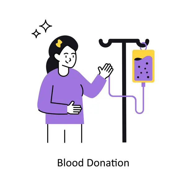 Kan bağışı konsepti vektör çizimi. Beyaz Arkaplanda izole edilmiş. 
