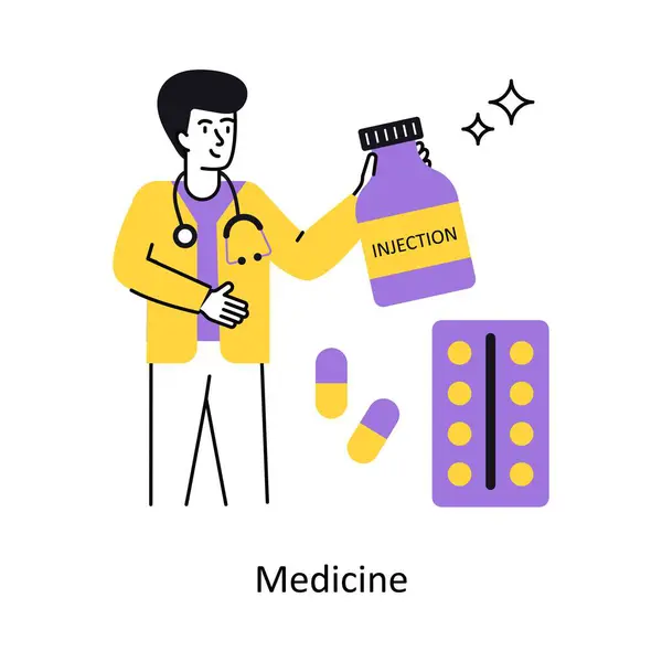 Medicine Concept vektör çizimi. Beyaz Arkaplanda izole edilmiş. 