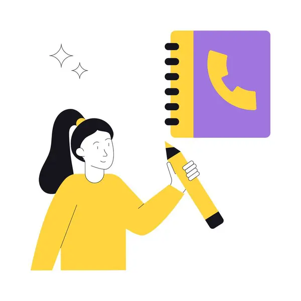 İletişim Kitabı Kavram vektör çizimi. Beyaz Arkaplanda izole edilmiş. 