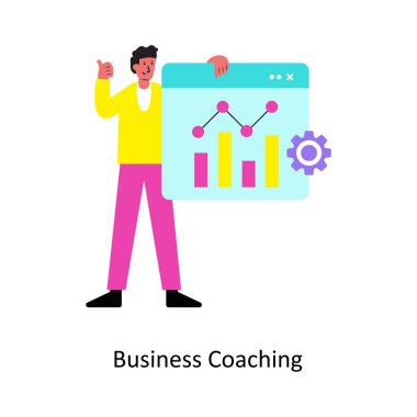 İş koçluğu konsepti vektör illüstrasyonu. Beyaz Arkaplanda izole edilmiş. 