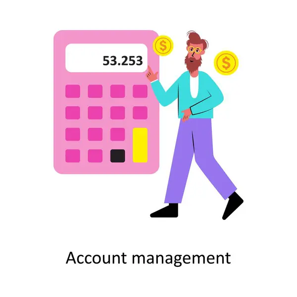 Hesap yönetimi konsept vektör çizimi. Beyaz Arkaplanda izole edilmiş. 