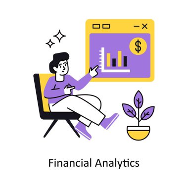 Analitik kavram vektör çizimi. Beyaz Arkaplanda izole edilmiş.