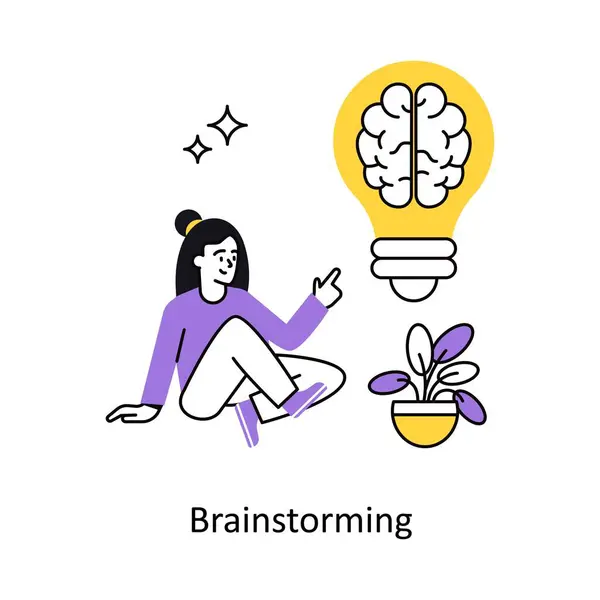 Beyin fırtınası konsept vektör çizimi. Beyaz Arkaplanda izole edilmiş.