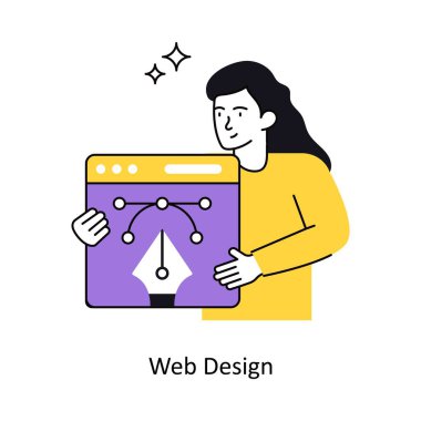 Web Tasarım Konsepti vektör çizimi. Beyaz Arkaplanda izole edilmiş.