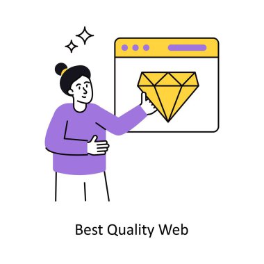 En İyi Kaliteli Web Kavram vektör çizimi. Beyaz Arkaplanda izole edilmiş.