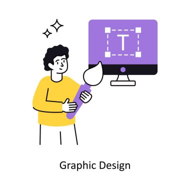 Grafik Tasarım Konsepti vektör çizimi. Beyaz Arkaplanda izole edilmiş.
