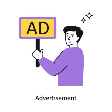 Reklam konsepti vektör illüstrasyonu. Beyaz Arkaplanda izole edilmiş.