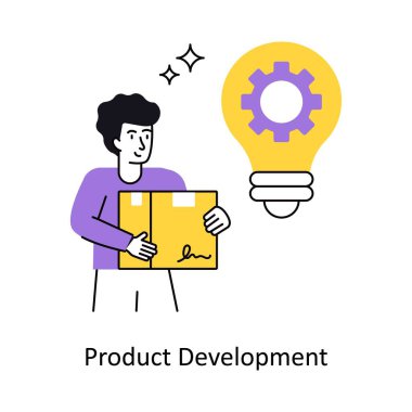 Ürün Geliştirme Konsepti vektör çizimi. Beyaz Arkaplanda izole edilmiş.