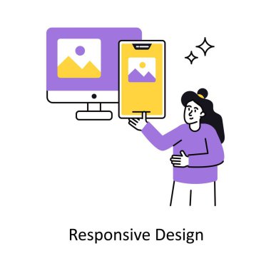 Tepkili Tasarım Vektör İllüstrasyonu. Beyaz Arkaplanda izole edilmiş.