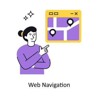 Web Navigasyon Konsepti vektör çizimi. Beyaz Arkaplanda izole edilmiş.