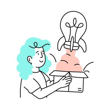  Ürün fırlatma vektörü en az illüstrasyonla renklendirildi. EPS 10 dosyası