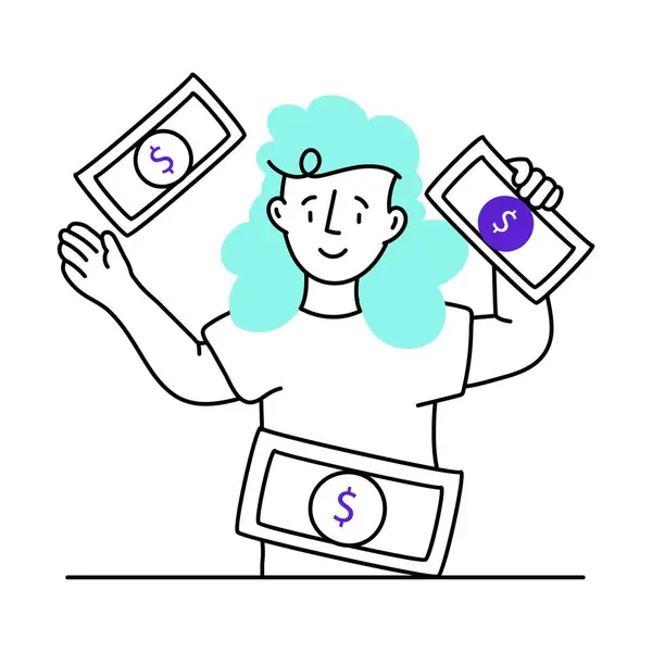 Para vektörü en az illüstrasyonla renklendirilmiş. EPS 10 dosyası