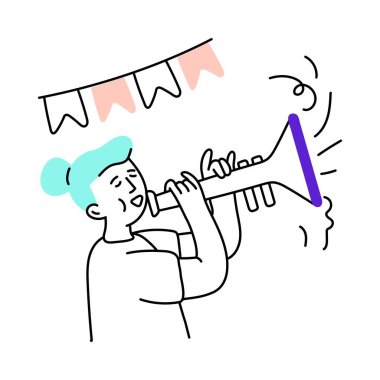 Kutlama vektörü renkleri minimum illüstrasyon. EPS 10 dosyası