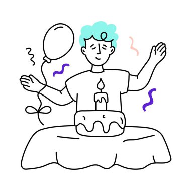 Doğum günü tablosu çok az resimle renklendirilmiş. EPS 10 dosyası