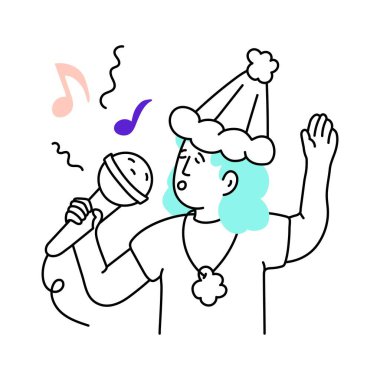 Müzik vektörü en az illüstrasyonla renklendirilmiş. EPS 10 dosyası