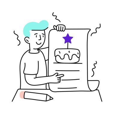 Misafir listesi vektör boyalı asgari illüstrasyon. EPS 10 dosyası