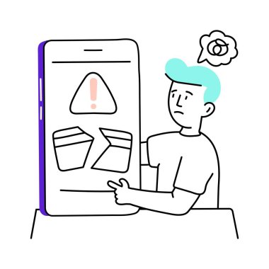 Ödeme azaldı vektör boyalı asgari illüstrasyon. EPS 10 dosyası