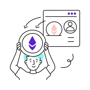 Çevrimiçi iadesi vektör renklendirmesi minimum illüstrasyon. EPS 10 dosyası