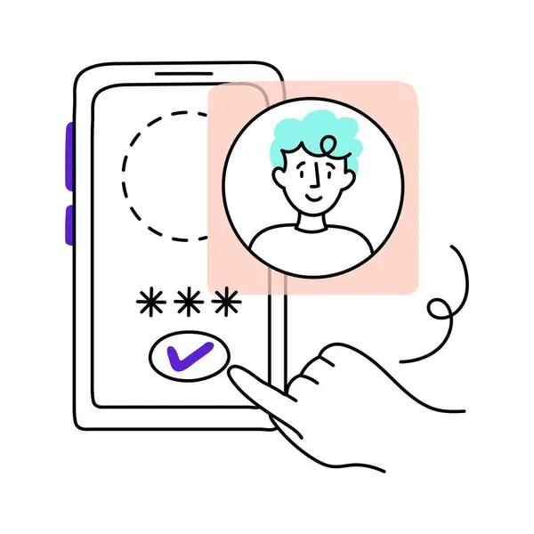 Kimlik giriş vektörü en küçük illüstrasyonla renklendirildi. EPS 10 dosyası