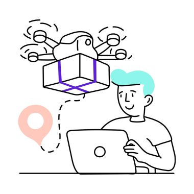 Drone iletim vektör çizimi