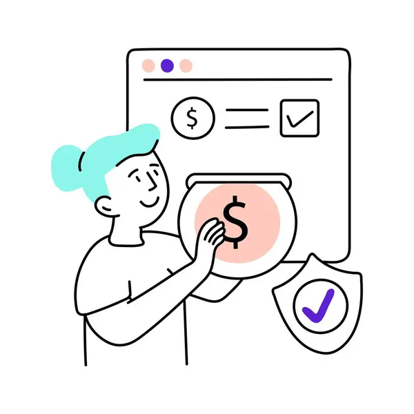 Güvenli ödeme vektör çizimi