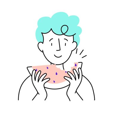 Su kavunu vektör biçimi illüstrasyonu.