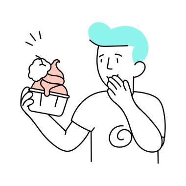 Dondurma Kadehi Vektör stili illüstrasyon.