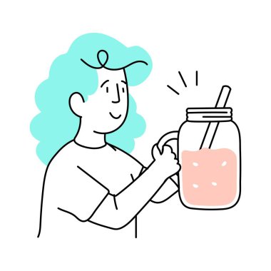 Limonlu soda vektörü biçimi illüstrasyonu.