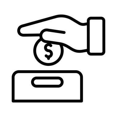 Bağış Vektörü ana hatları simgesi. Eps10 dosyası 