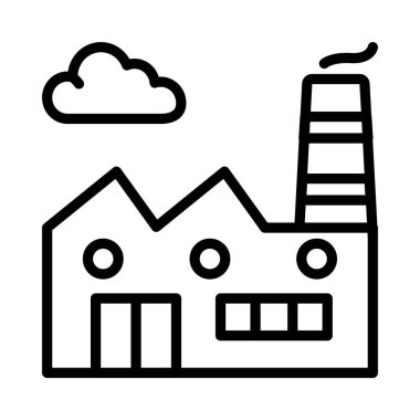 Fabrika Vektör ana hatları simgesi. Eps10 dosyası 