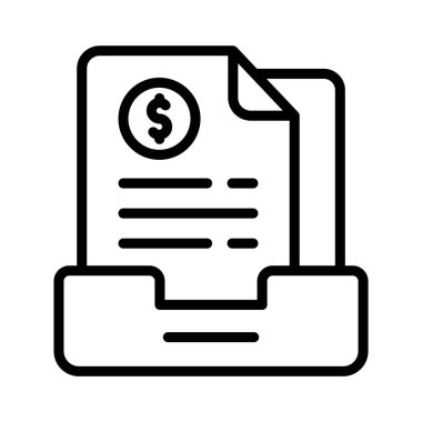 Mali Rapor Vektörü ana hatları simgesi. Eps10 dosyası 