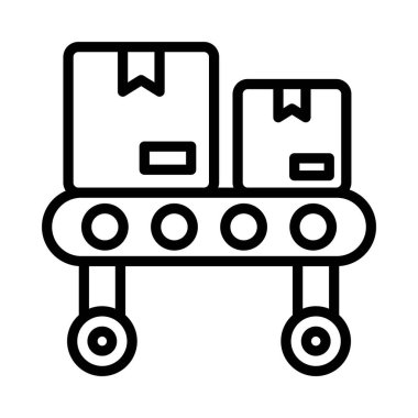 Paket Vektörü ana hatları simgesi. Eps10 dosyası 