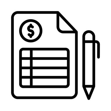 Fatura Vektörü ana hatları simgesi. Eps10 dosyası 