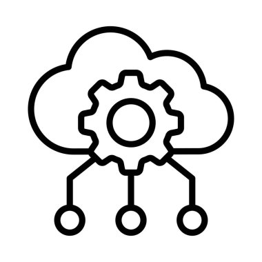 Bulut hesaplama vektörü ana hatları simgesi. Eps10 dosyası 