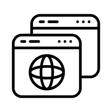 Tarayıcı Vektör ana hatları simgesi. Eps10 dosyası 