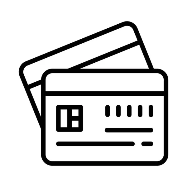 Kredi kartı vektörü ana hatları simgesi. Eps10 dosyası 