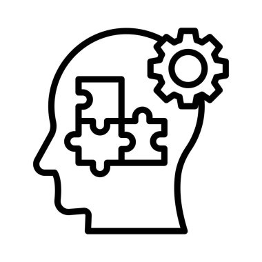 Yaratıcı Çözüm Vektörü ana hatları simgesi. Eps10 dosyası 