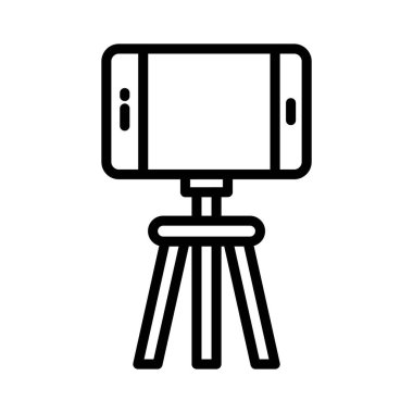 Tripod Fotoğraf Vektörü ana hatları simgesi. Eps10 dosyası 