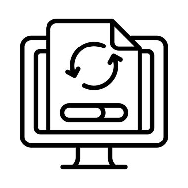 Dosya İşleme Vektörü ana hatları simgesi. Eps10 dosyası 