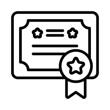 Sertifika Vektörü ana hatları simgesi. Eps10 dosyası 