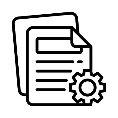 İçerik Yönetimi Vektör ana hatları simgesi. Eps10 dosyası 