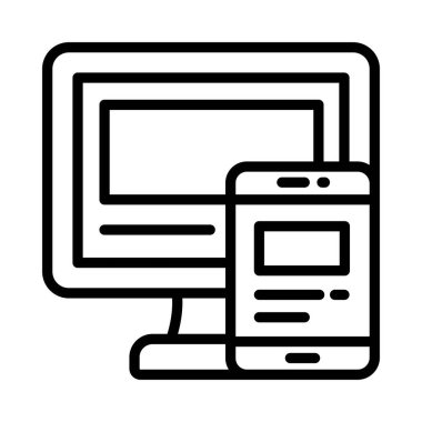 Tepki Tasarım Vektörü ana hatları simgesi. Eps10 dosyası 