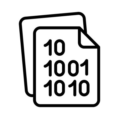 İkili Dosya Vektörü ana hatları simgesi. Eps10 dosyası 