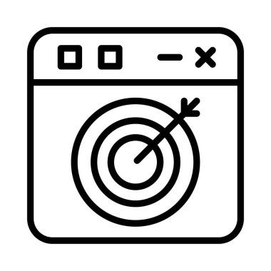 Web Hedef Vektör ana hatları simgesi. Eps10 dosyası 