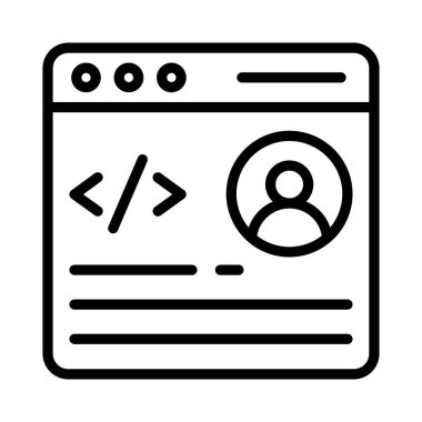 Geliştirici Portföy Vektör ana hatları simgesi. Eps10 dosyası 