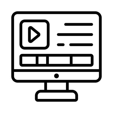 Video Düzenleme Vektörü ana hatları simgesi. Eps10 dosyası 