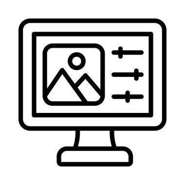 Fotoğraf Düzenleme Vektörü ana hatları simgesi. Eps10 dosyası 